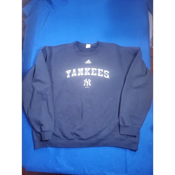 Vintage Y2K Adidas New York Yankees MLB Baseball Sports Sweatshirt Men's  XL - Picture 13 of 14